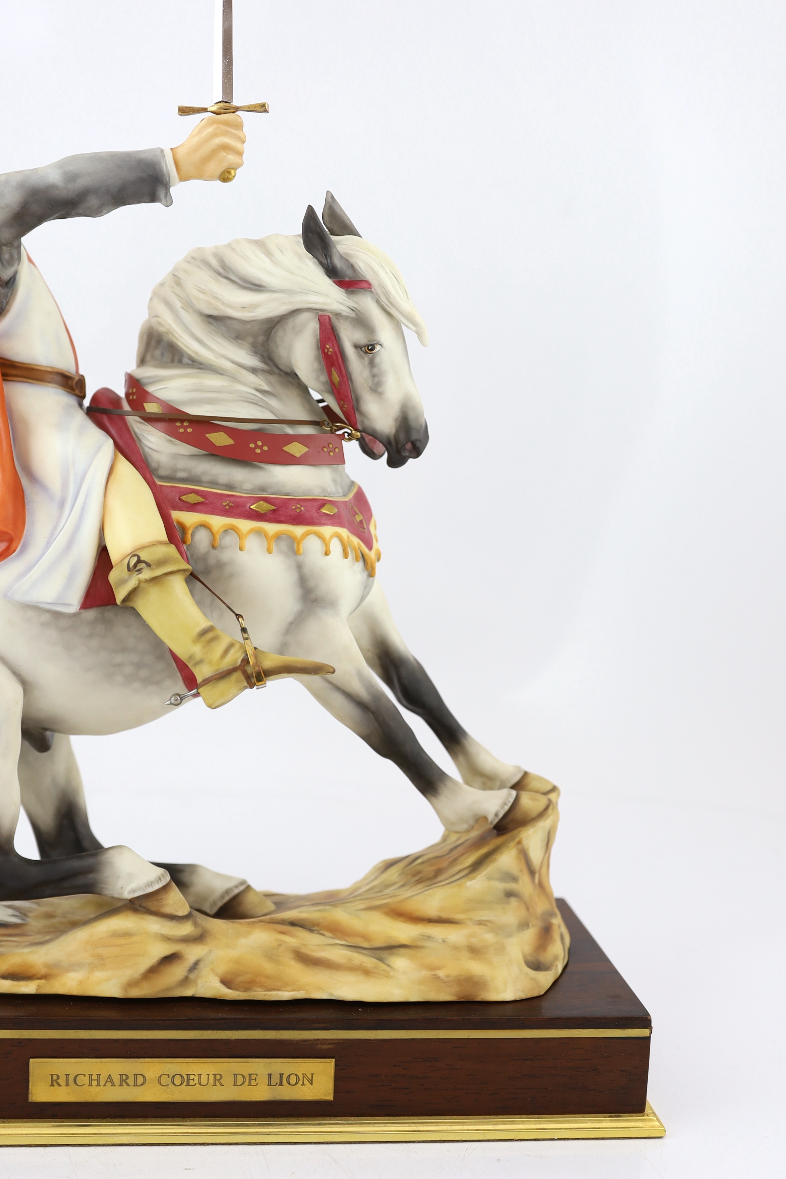 Bernard Winskill (d.1980), a Royal Worcester porcelain equestrian group of Richard Coeur de Lion